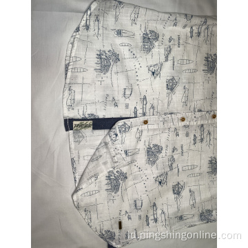 Mode Mens Katun Kemeja Kasual Penuh